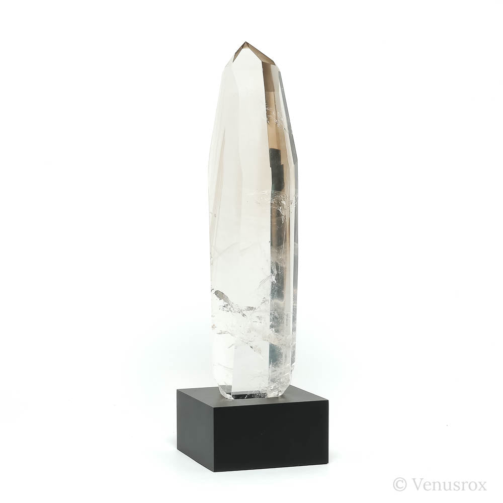 Smoky Phantom Lemurian Quartz Part Polished/Part Natural Point from Brazil mounted on a bespoke stand | Venusrox