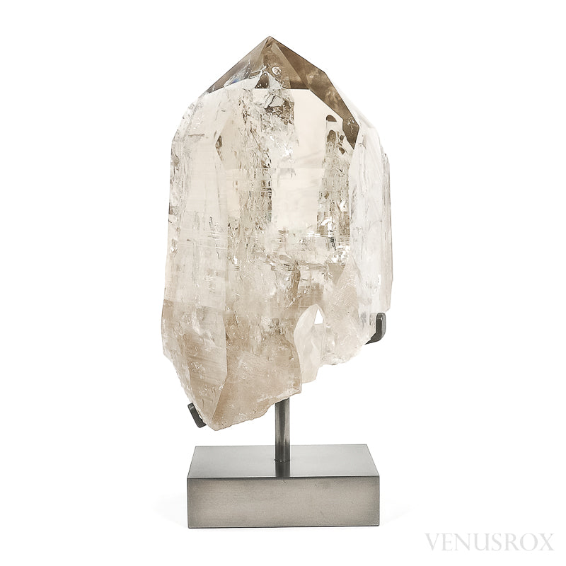 Smoky Phantom Quartz Polished/Natural Point from Brazil mounted on a bespoke stand | Venusrox