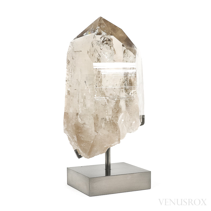 Rutilated Lodalite Quartz Part Polished Point from Brazil mounted on a bespoke stand | Venusrox