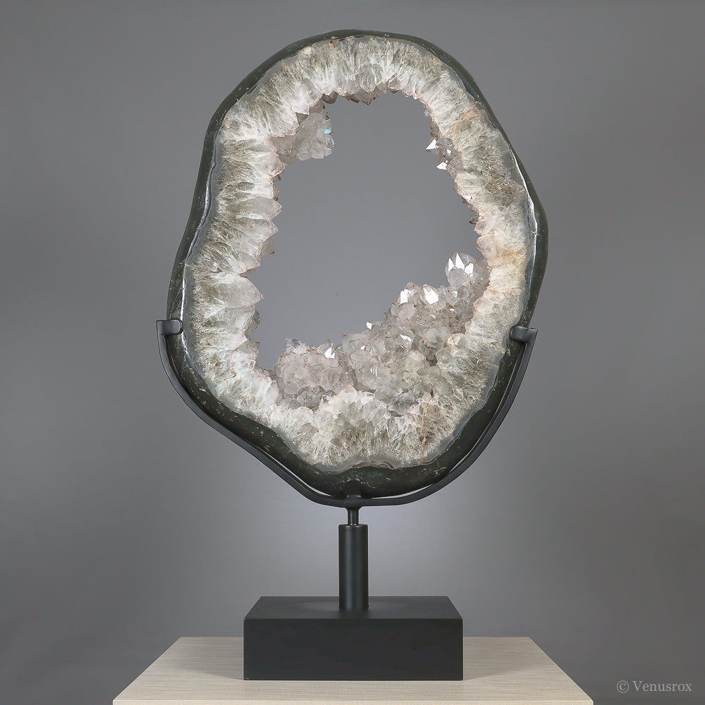 Quartz with Agate Formation from Brazil mounted in a bespoke stand | Venusrox