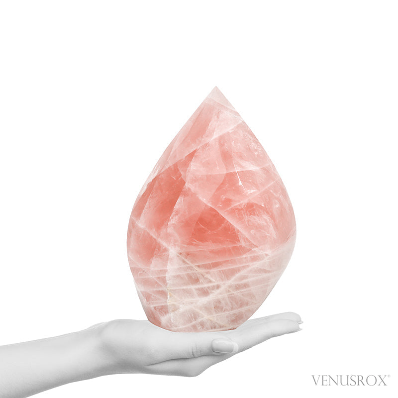 Rose Quartz Polished Flame from Brazil | Venusrox