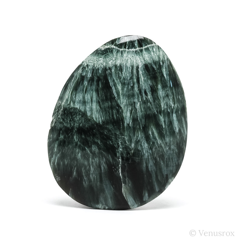 Seraphinite Polished Crystal from the Korshunovskoye Iron Scary Deposit, Irkutskaya Oblast, Siberia, Russia | Venusrox