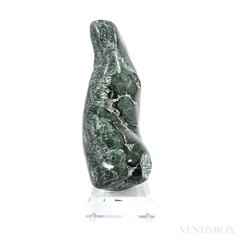 Seraphinite Polished/Natural Crystal from Korshunovskoye Iron Scary Deposit, Irkutskaya Oblast, Siberia, Russia mounted on a bespoke stand | Venusrox