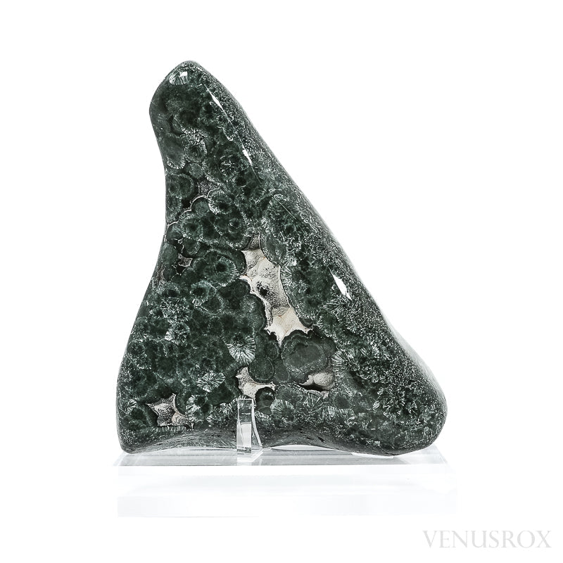 Seraphinite Polished/Natural Crystal from Korshunovskoye Iron Scary Deposit, Irkutskaya Oblast, Siberia, Russia mounted on a bespoke stand | Venusrox