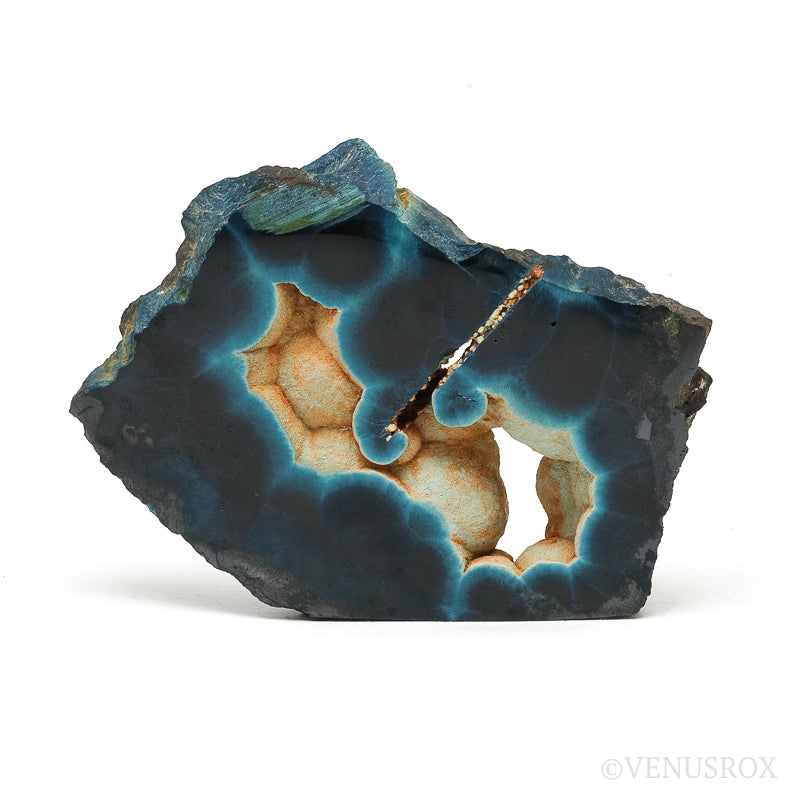Shattuckite with Cuprite Part Polished/Part Natural Slice from Namibia | Venusrox