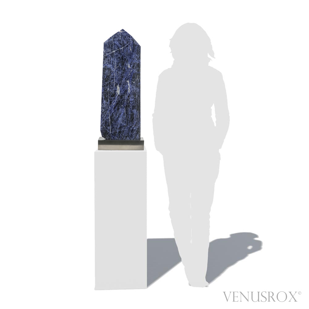 Sodalite Polished/Natural Point from Brazil mounted on a bespoke stand | Venusrox