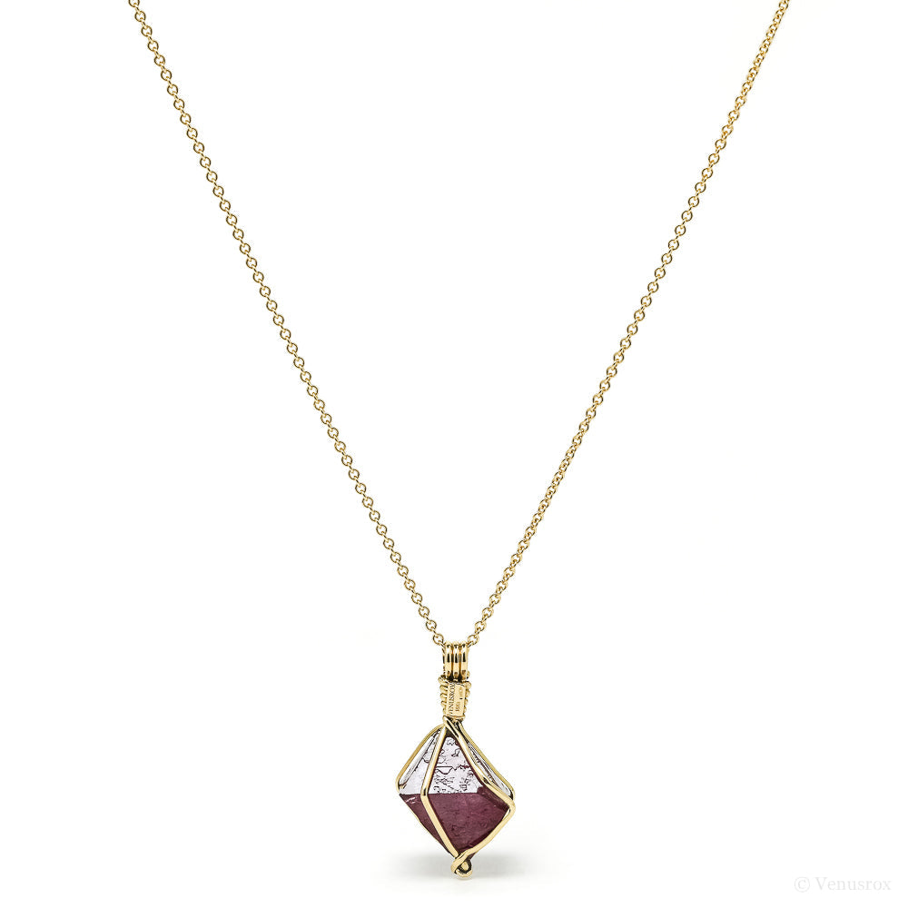 Spinel Natural Crystal Pendant wrapped in 18Kt Gold from Mogok Township, Pyin-Oo-Lwin District, Mandalay Region, Myanmar (Burma) | Venusrox