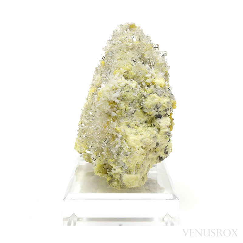 Sulphur with Celestite Natural Specimen from the Machów Mine, Tarnobrzeg, Subcarpathian Voivodeship, Poland mounted on a bespoke stand | Venusrox