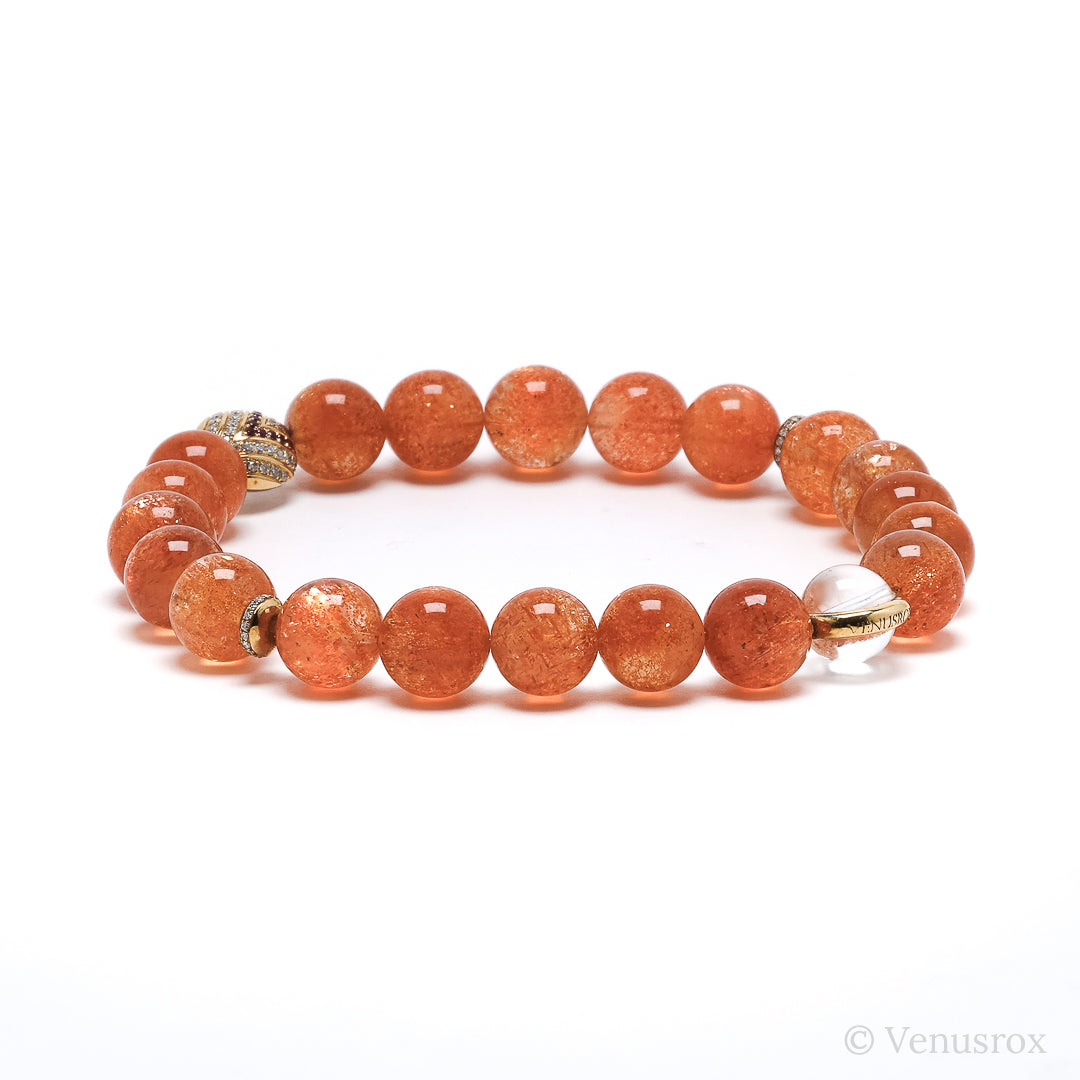 Mica Sunstone alongside 18Kt Gold with Diamonds & Rubies Bracelet | Venusrox