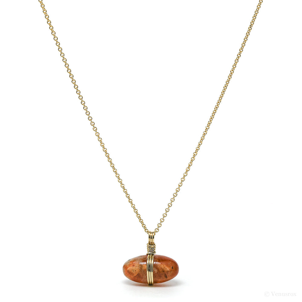 Sunstone Pendant wrapped in 18Kt Gold from India | Venusrox