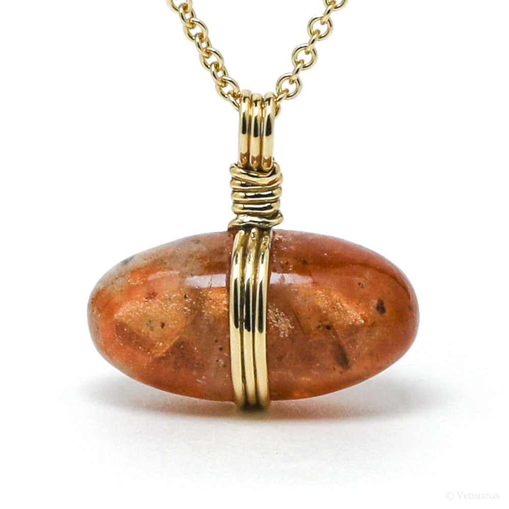 Sunstone Pendant wrapped in 18Kt Gold from India | Venusrox