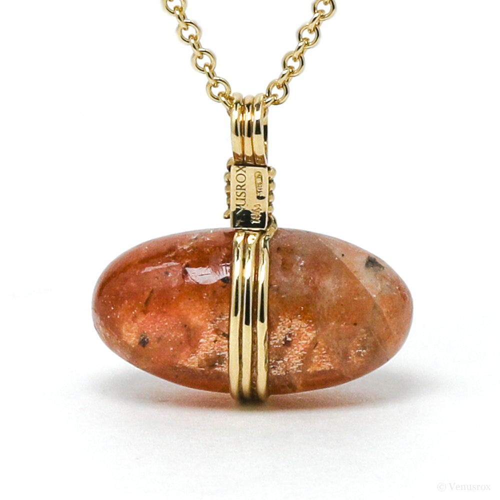 Sunstone Pendant wrapped in 18Kt Gold from India | Venusrox