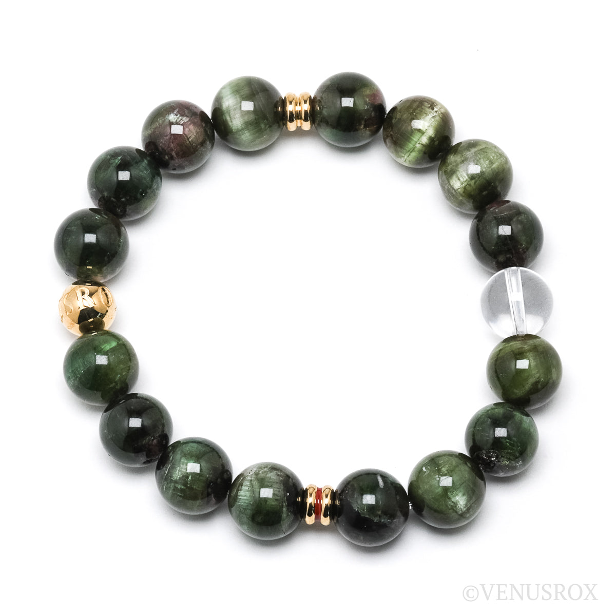 Green Cats Eye Tourmaline Bracelet from Brazil | Venusrox