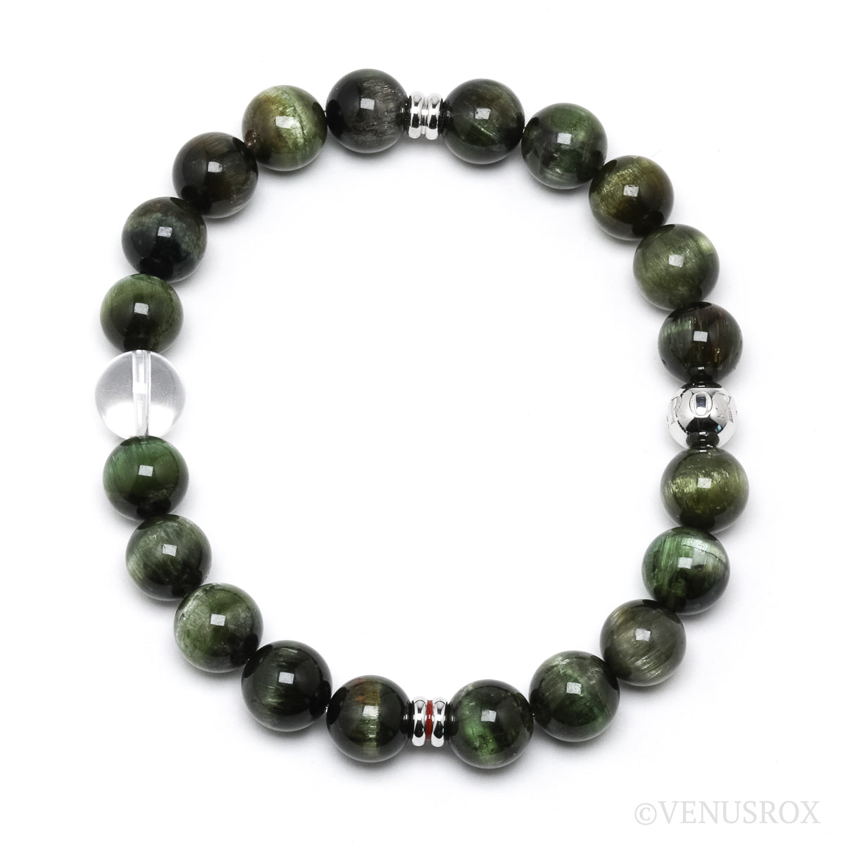Green Cats Eye Tourmaline Bracelet from Brazil | Venusrox