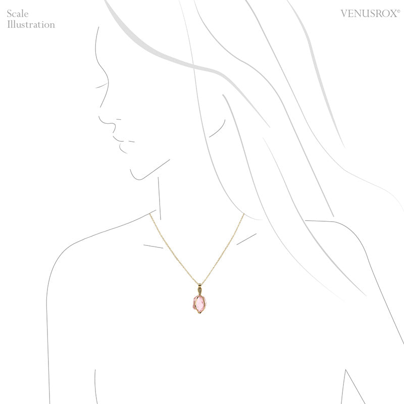 Pink Tourmaline Pendant wrapped in 18Kt Gold from Brazil | Venusrox