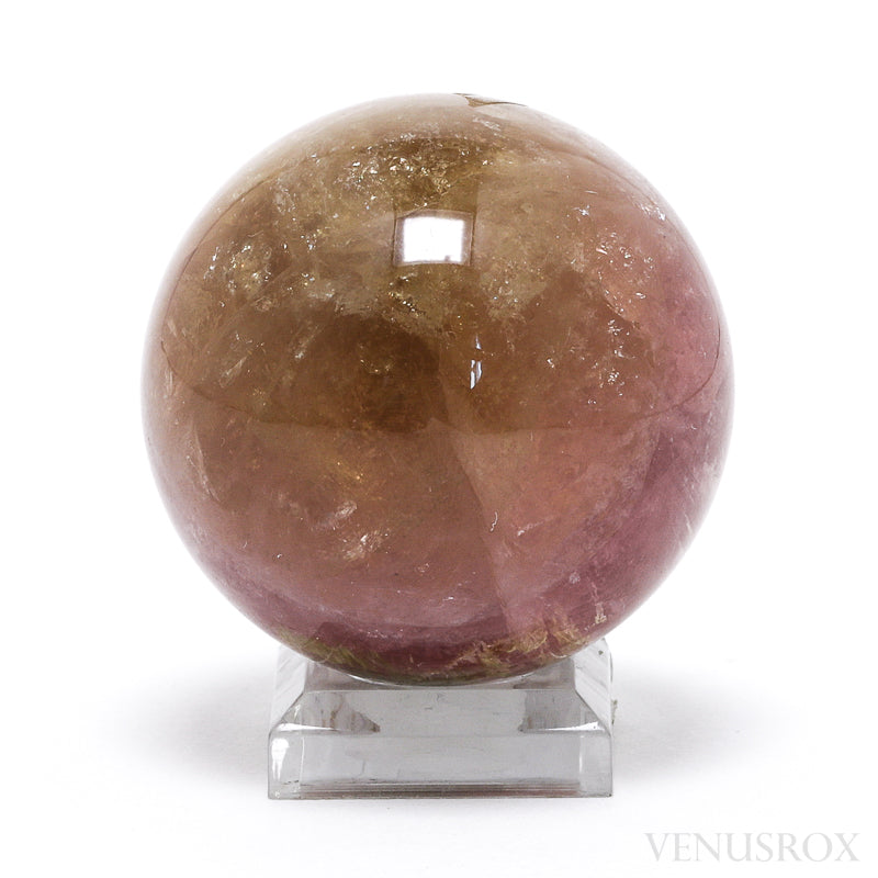 Pink/Yellow Cats Eye Tourmaline Sphere from Russia | Venusrox