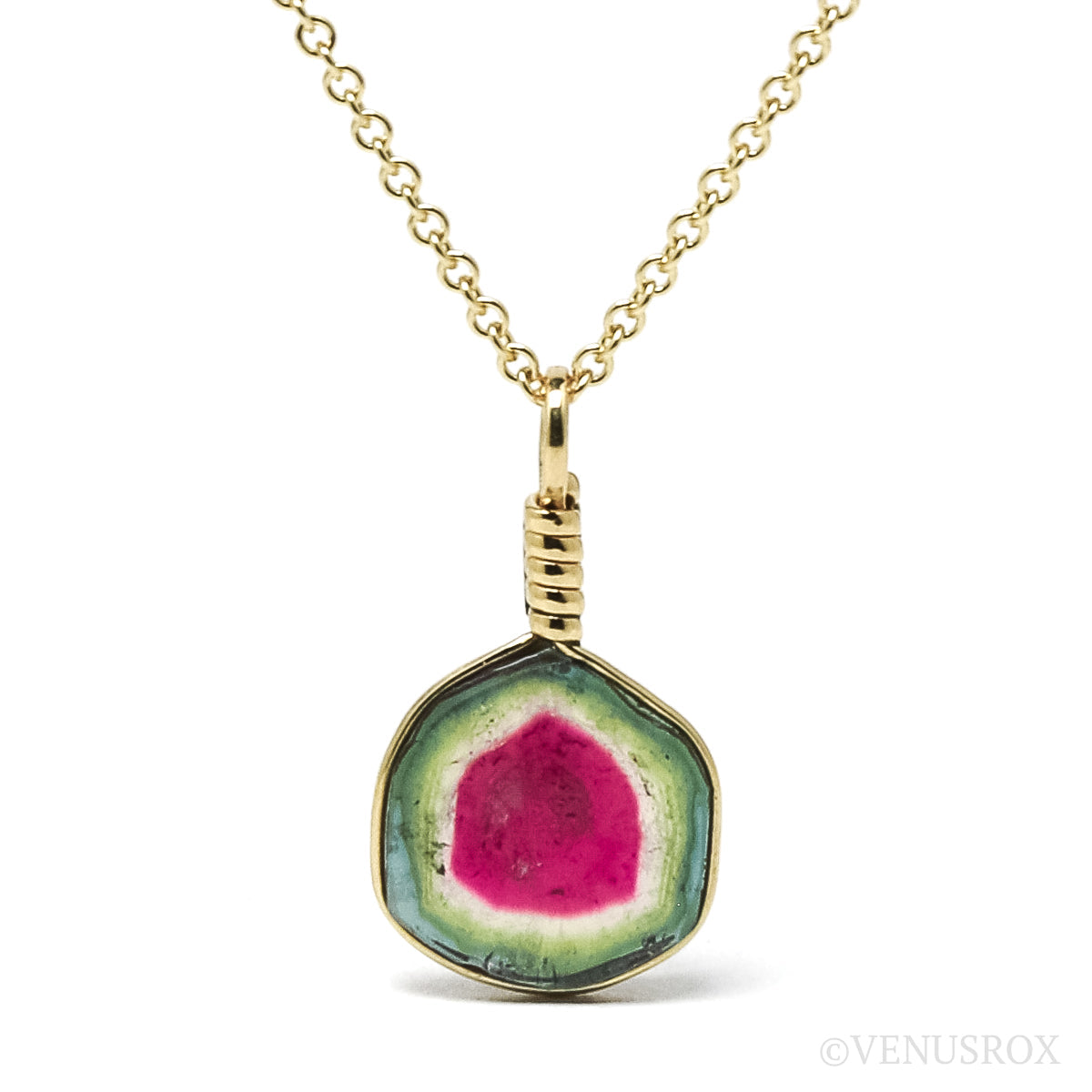 Watermelon Tourmaline Pendant from the Pederneira Mine, Brazil | Venusrox