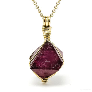 Spinel Natural Crystal Pendant wrapped in 18Kt Gold from Mogok Township, Pyin-Oo-Lwin District, Mandalay Region, Myanmar (Burma) | Venusrox
